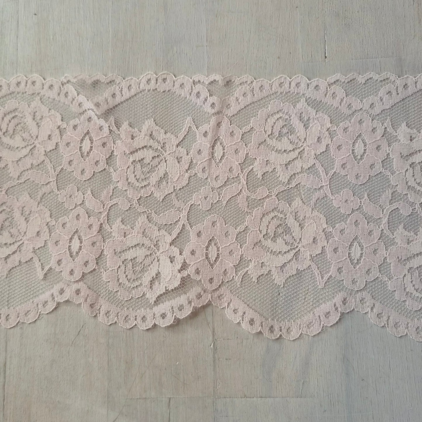 Zoe soft pink hand dyed lace