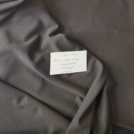 1.5m Black crepe jersey