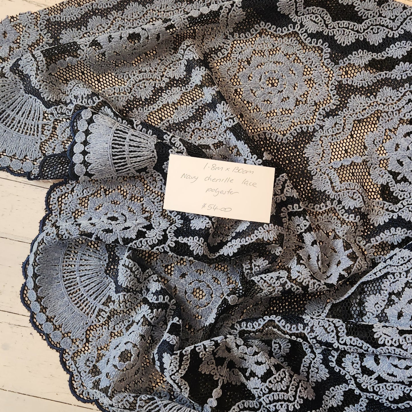 1.8m Navy chenille lace