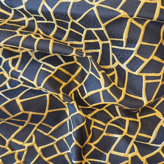 Black and gold crackle brocade