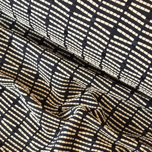 Geo lines cotton brocade