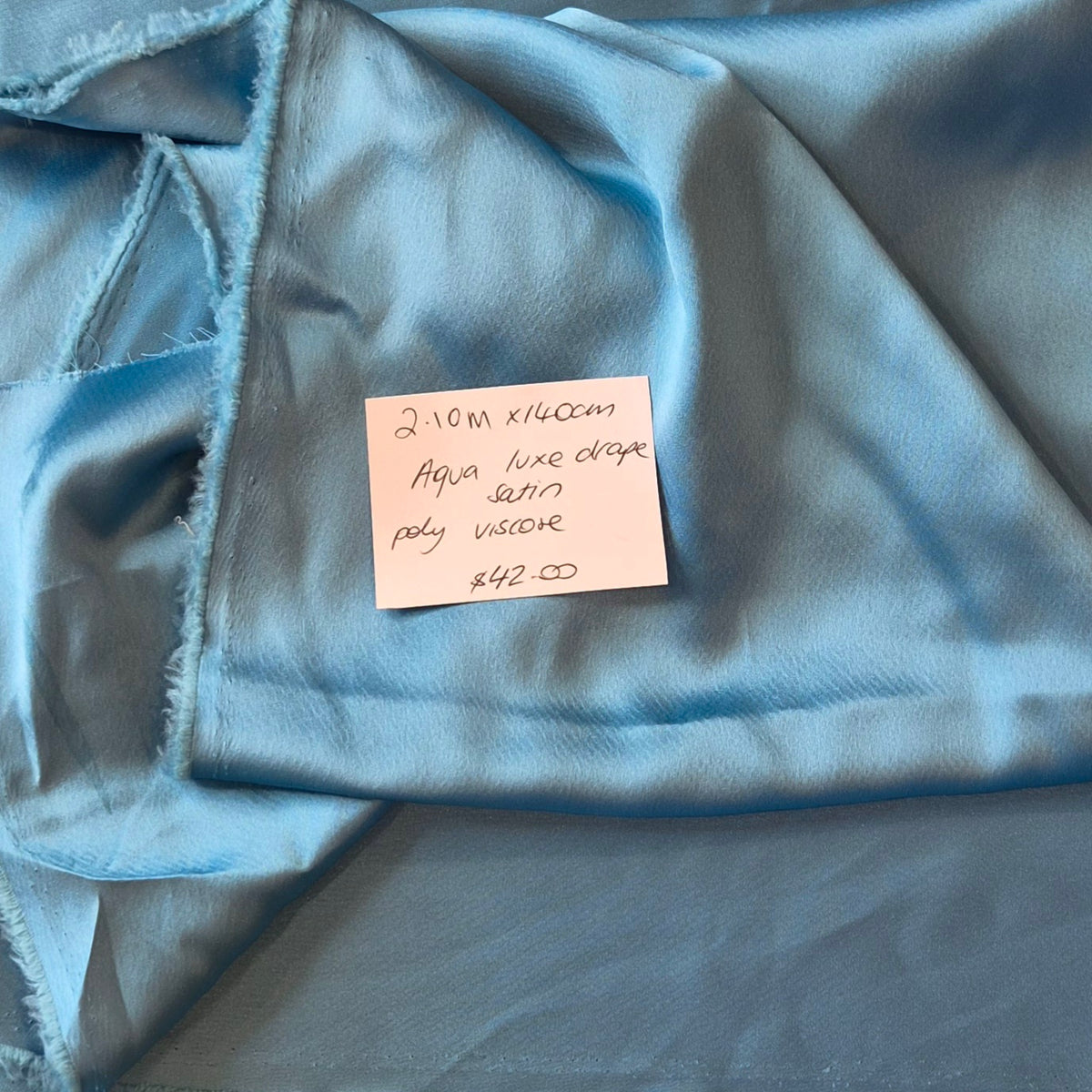 2.10m Aqua luxe drape satin