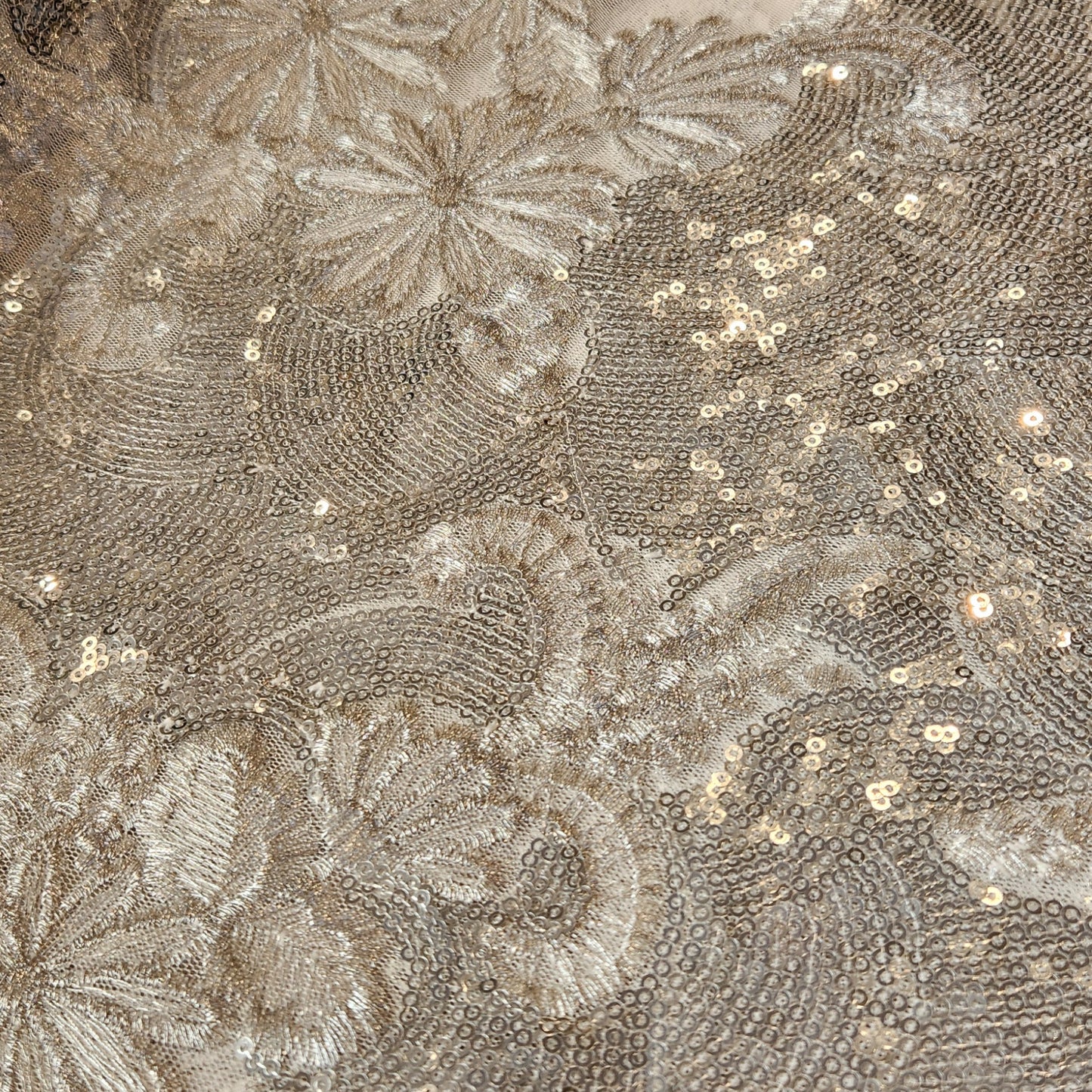 Silver fantasy Embroidered mesh