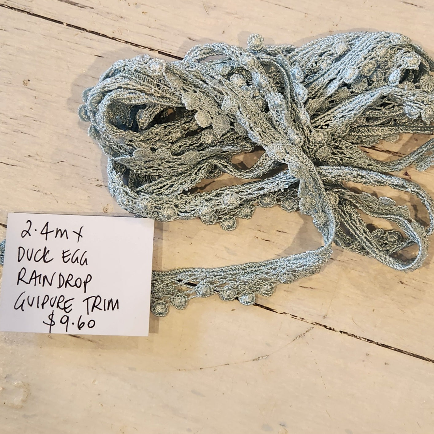 2.4m duckegg raindrop trim