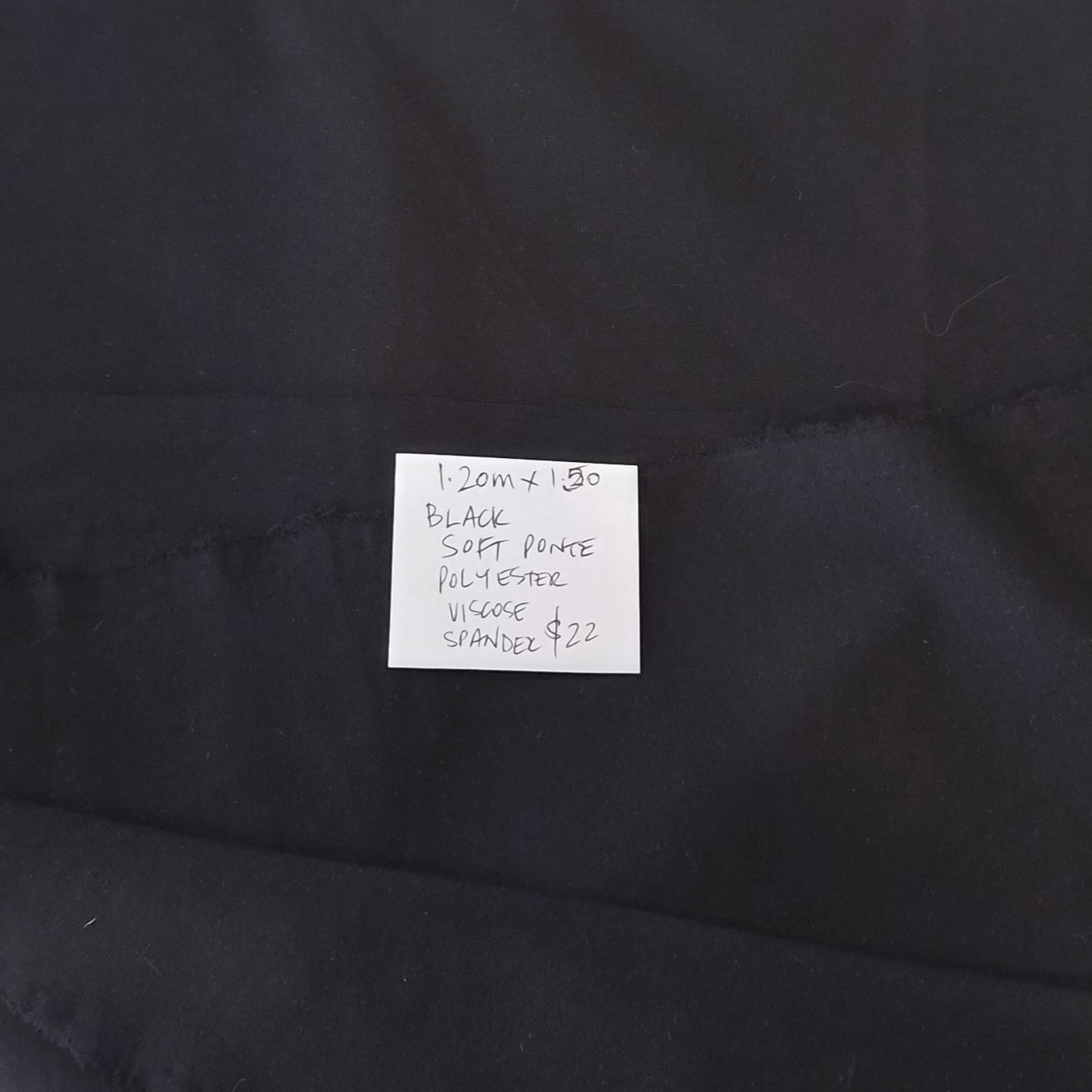 1.20m Black soft ponte