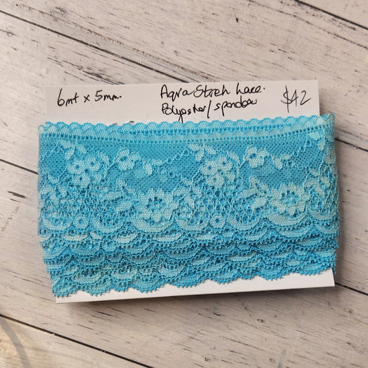 6m Hand dyed stretch lace