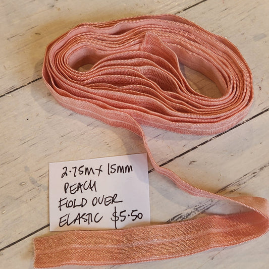 2.75m Peach foldover elastic