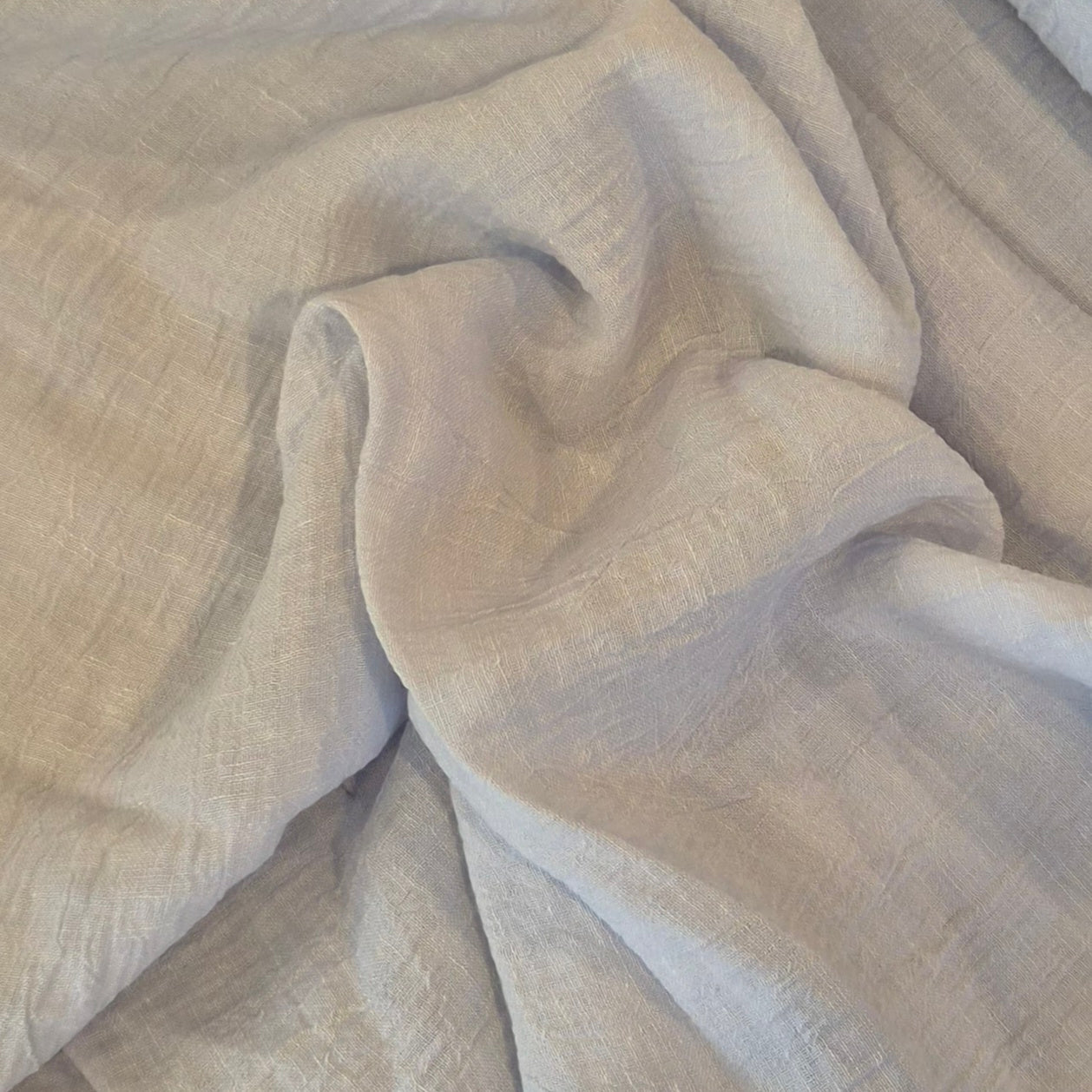 Powder blue crinkle linen