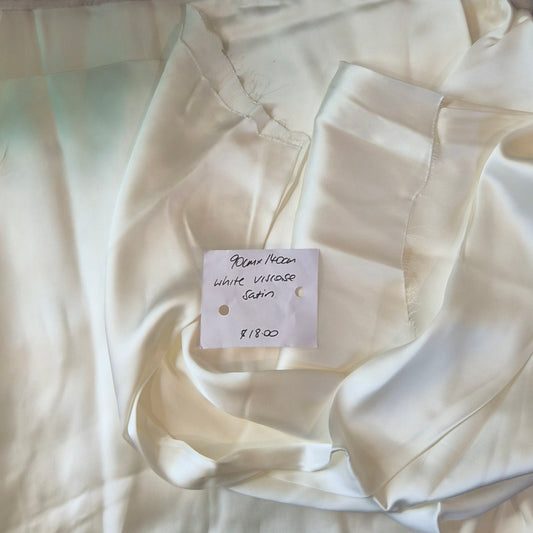 90cm white viscose satin