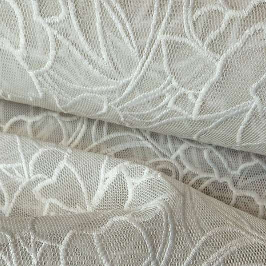 Iris ivory Embroidered double mesh