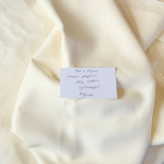 5m Cream poplin