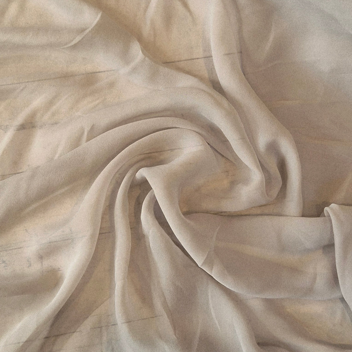 Pale mocha silk georgette