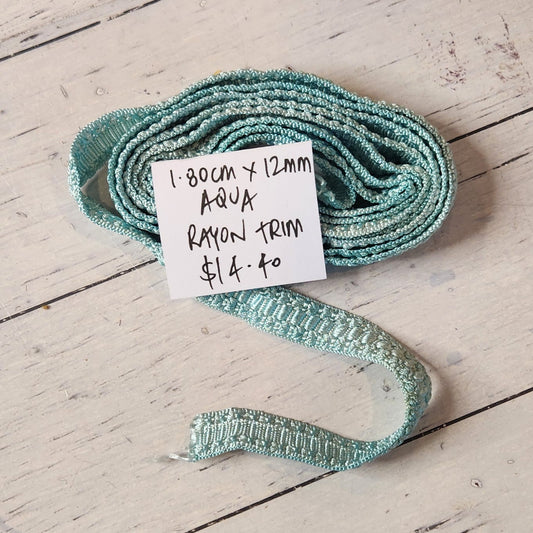 1.80m Aqua braid rayon trim