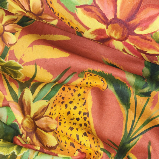 Cheetah linen viscose