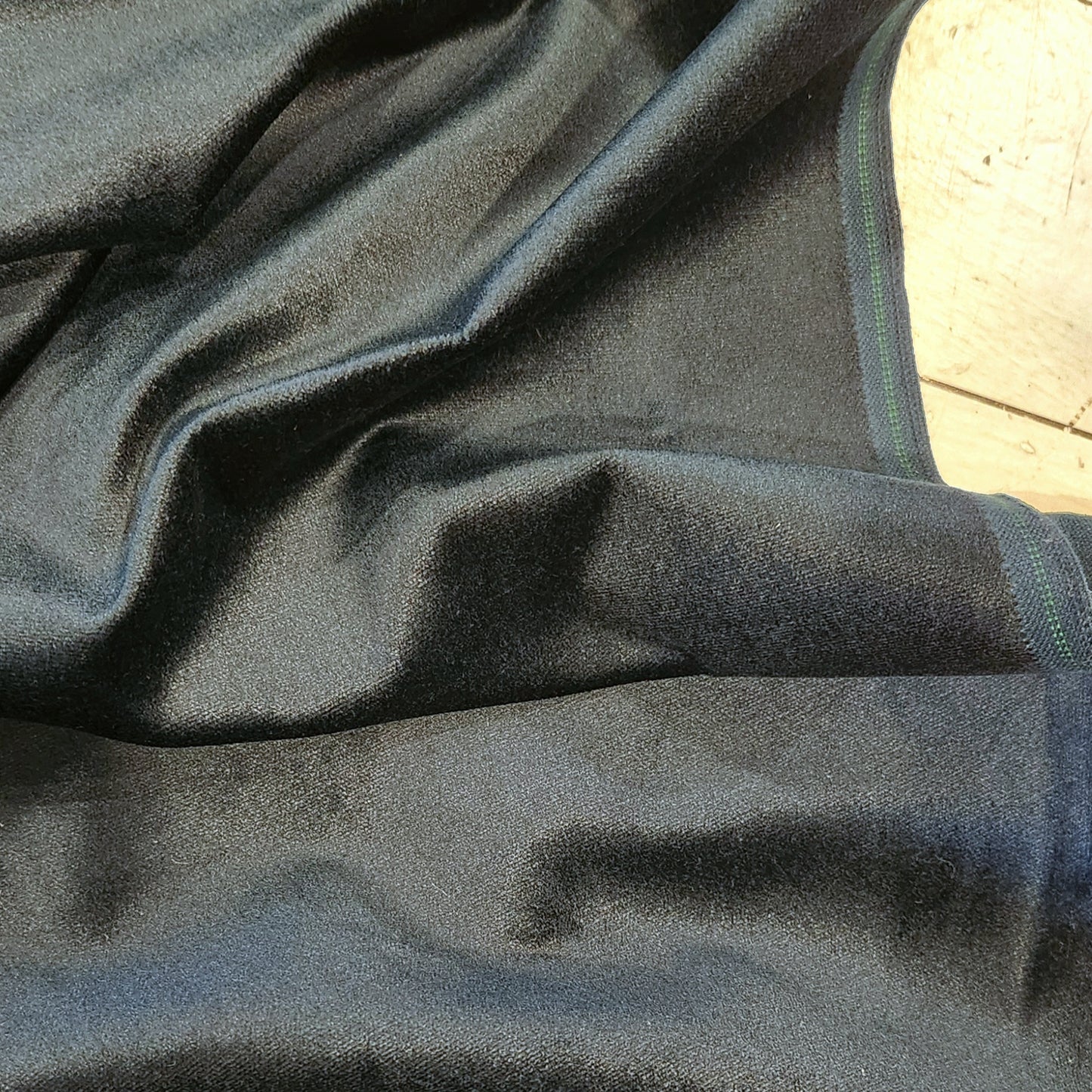 Teal plush stretch woven velvet