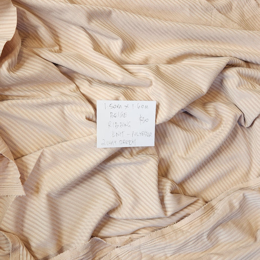1.5m Beige ribbing knit