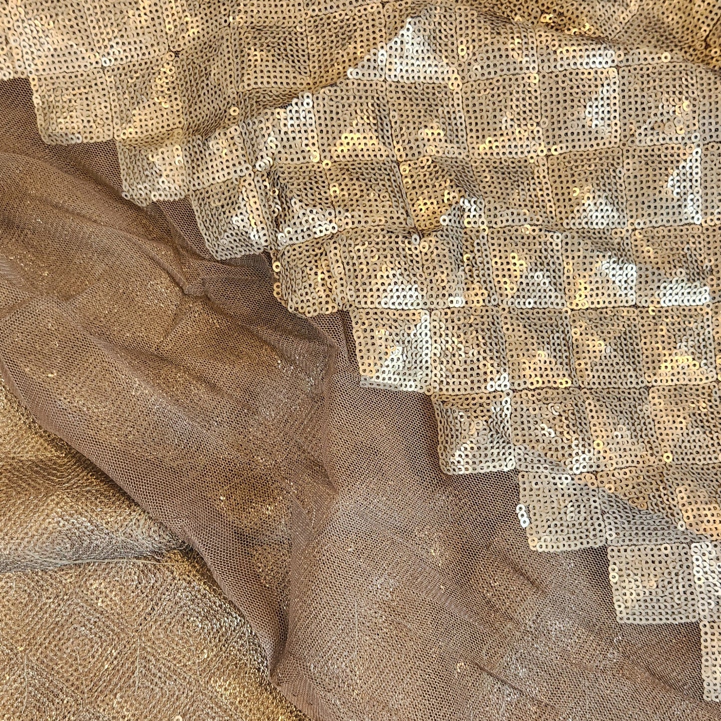 Grid town silver Sequin mesh