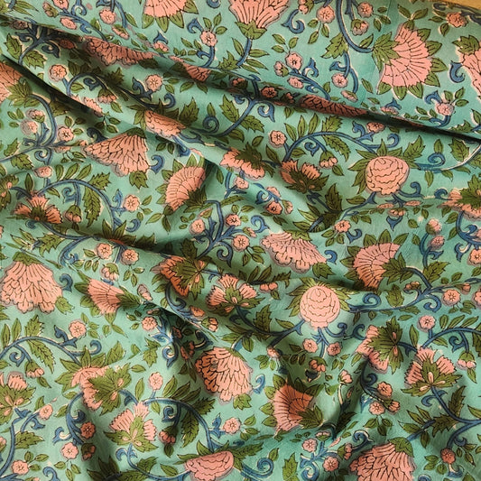 1.2m Kaveri block print cotton voile