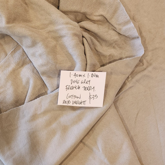 1.4m Dove grey French terry