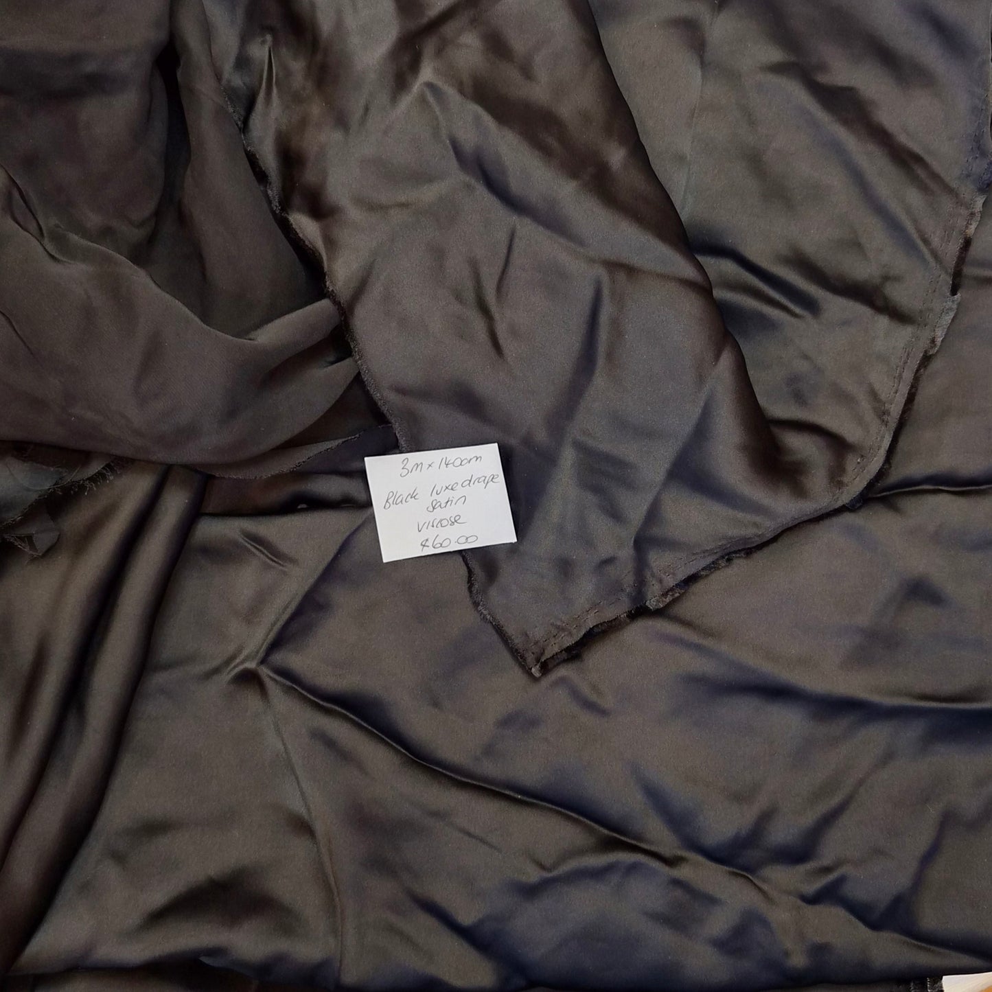 3m Black luxe drape satin