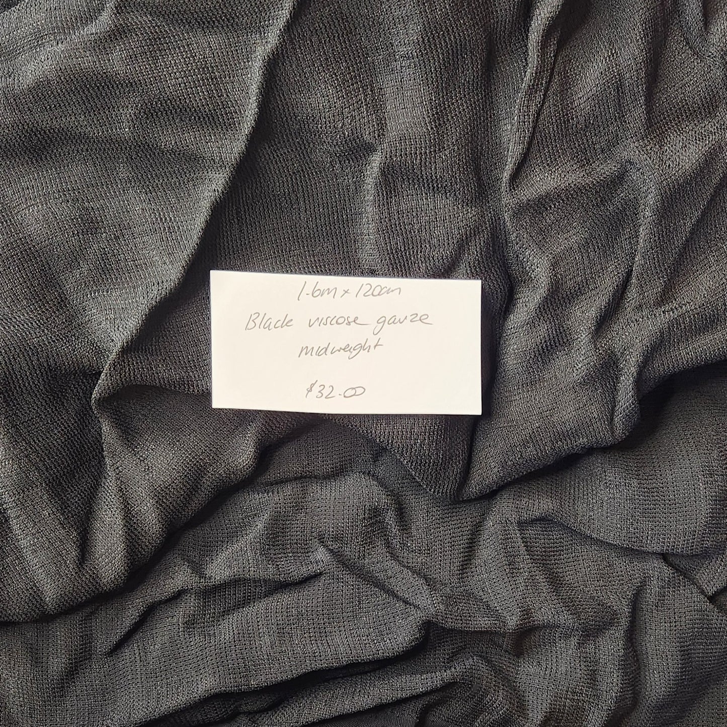 1.6m Black viscose gauze