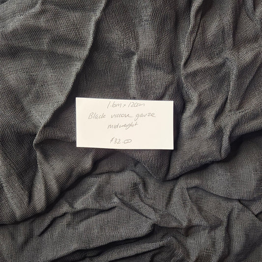 1.6m Black viscose gauze