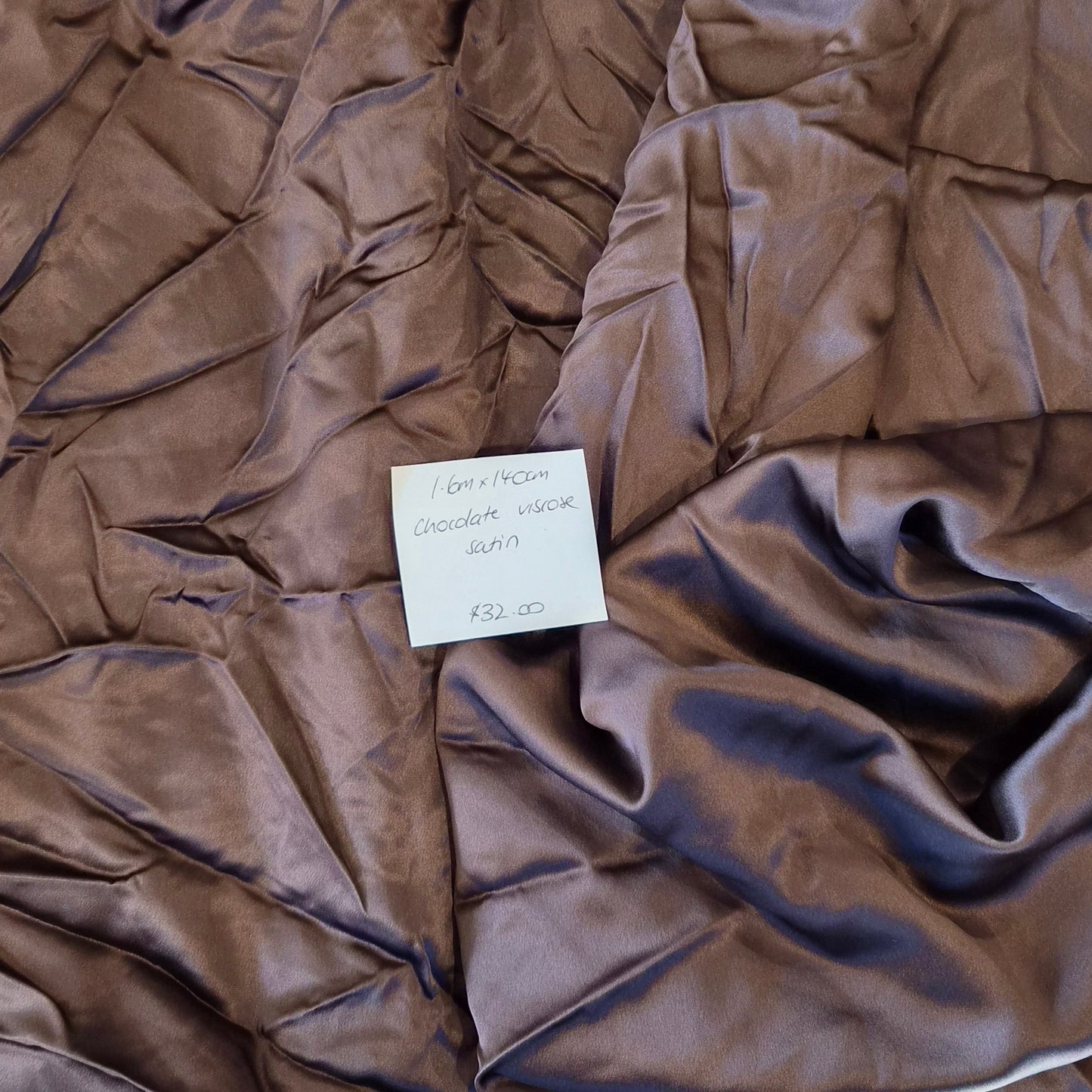 1.6m Chocolate viscose satin