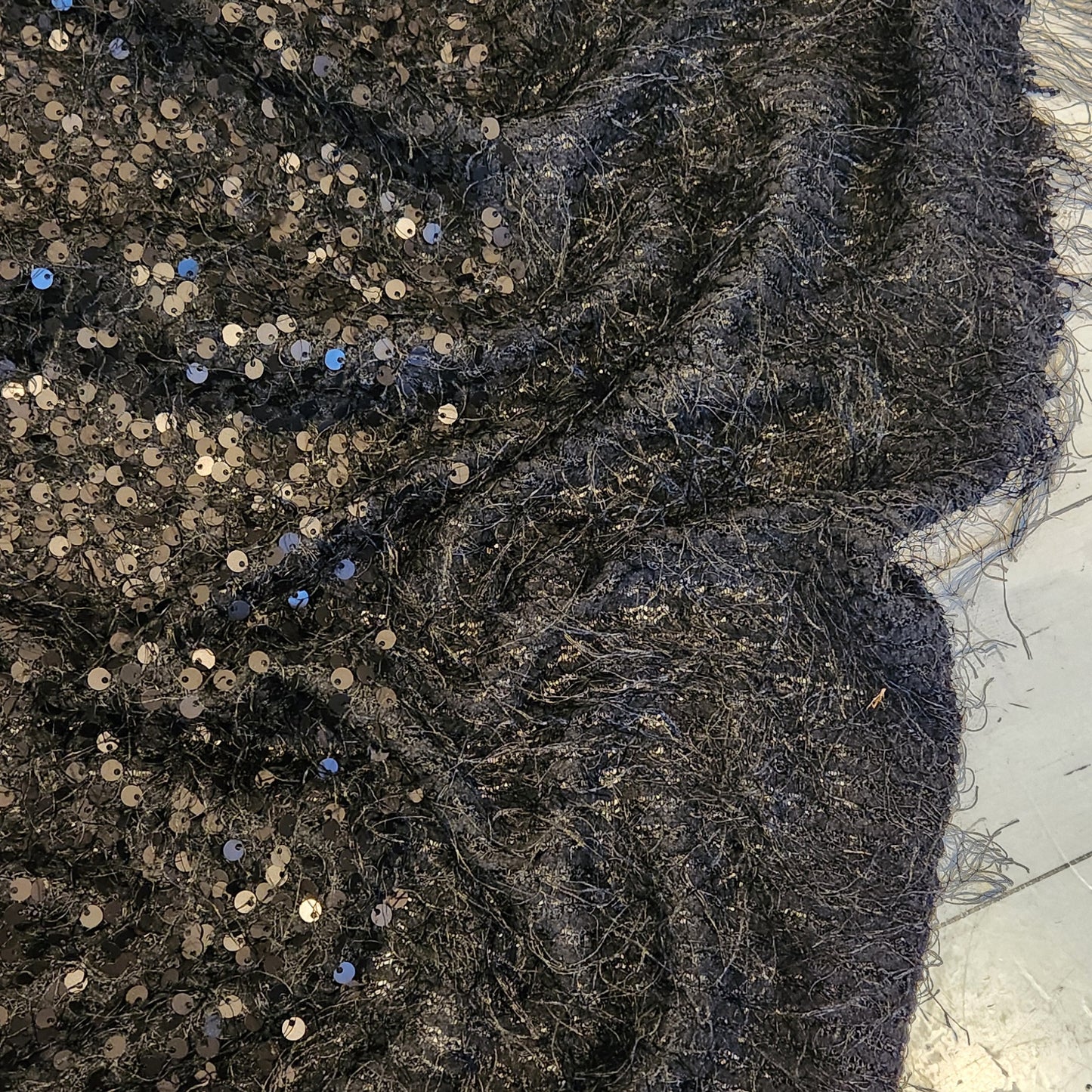 Fuzzy sequin knit
