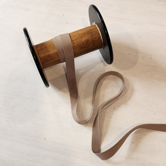 Taupe 12mm grossgrain ribbon