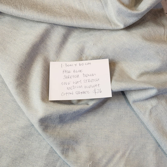 60cm Pale blue stretch denim