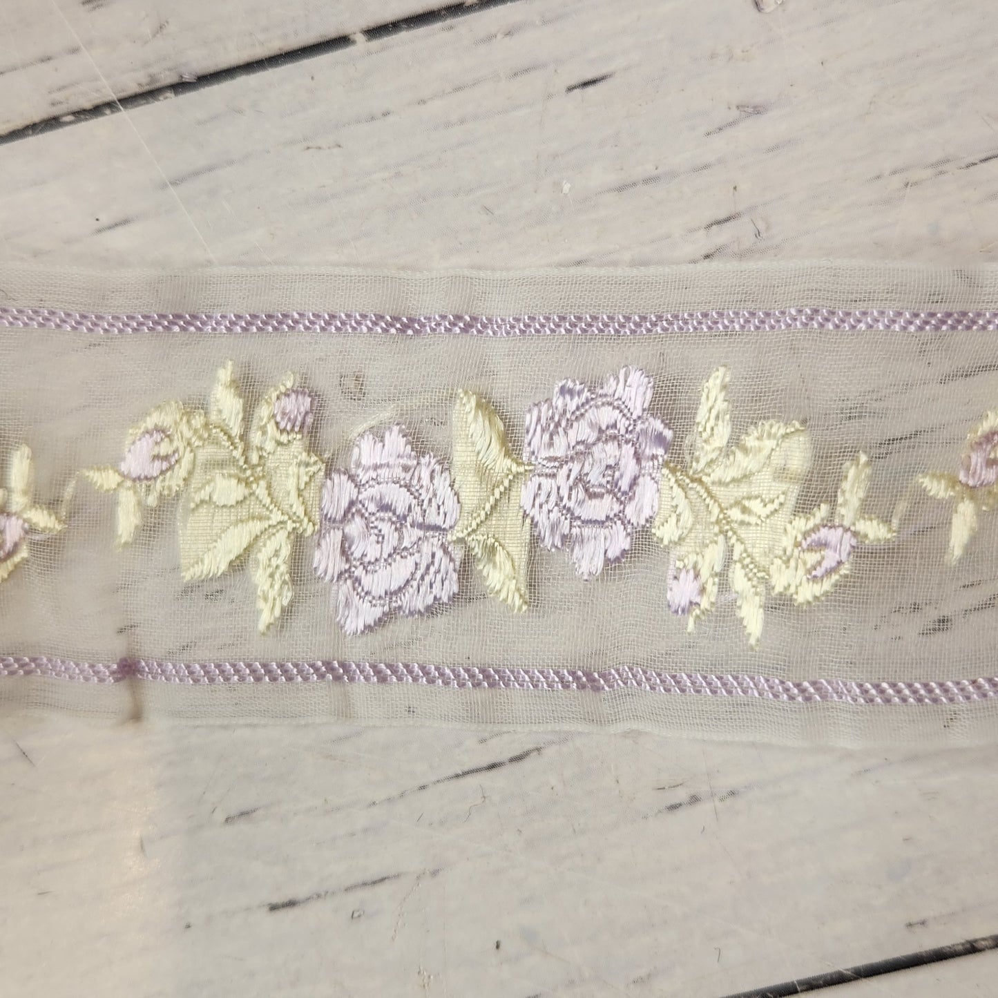 Vintage mauve rose Organza Ribbon