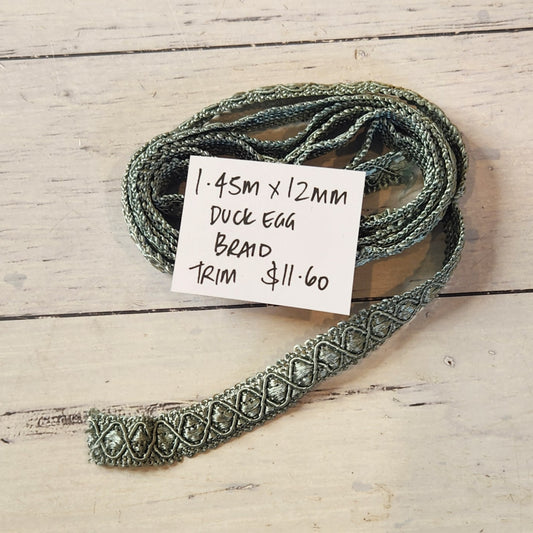 1.45m Duck egg rayon trim