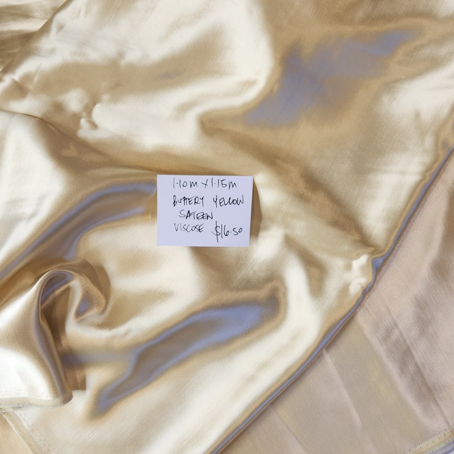 1.1m Buttery yellow satin