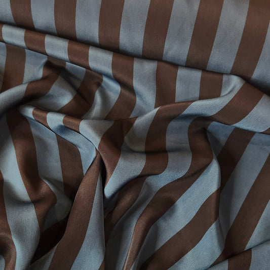 Azure stripe crepe de chine