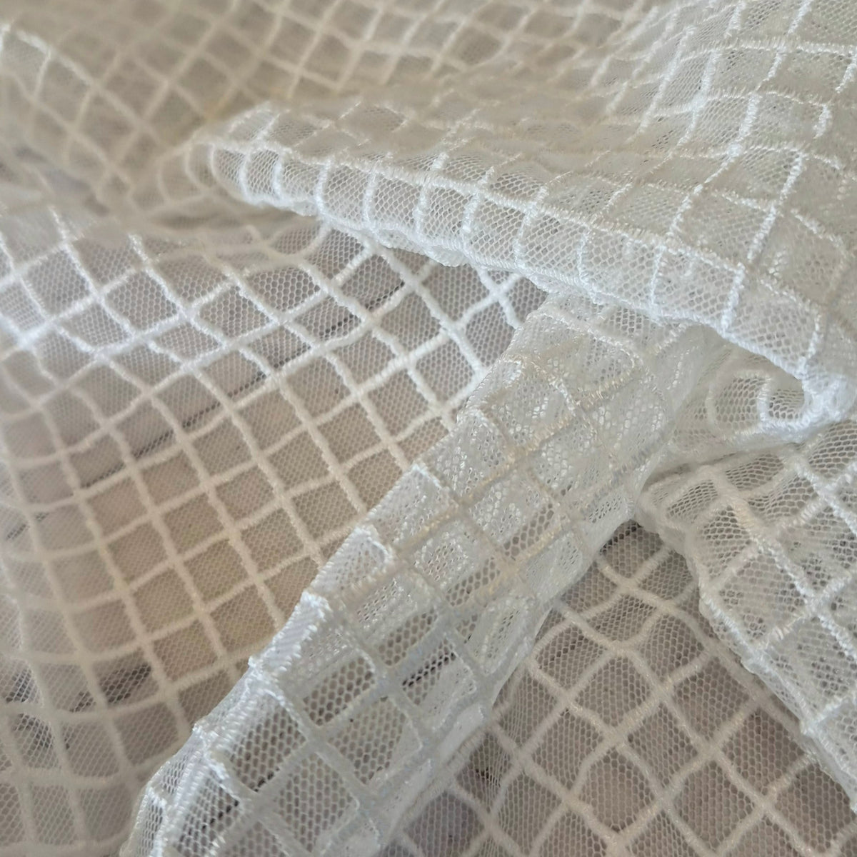 Grid Embroidered mesh