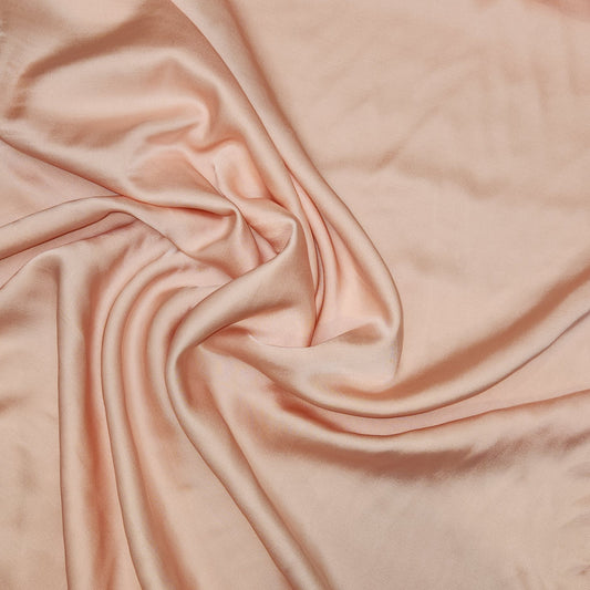 Pale peach viscose rayon sateen