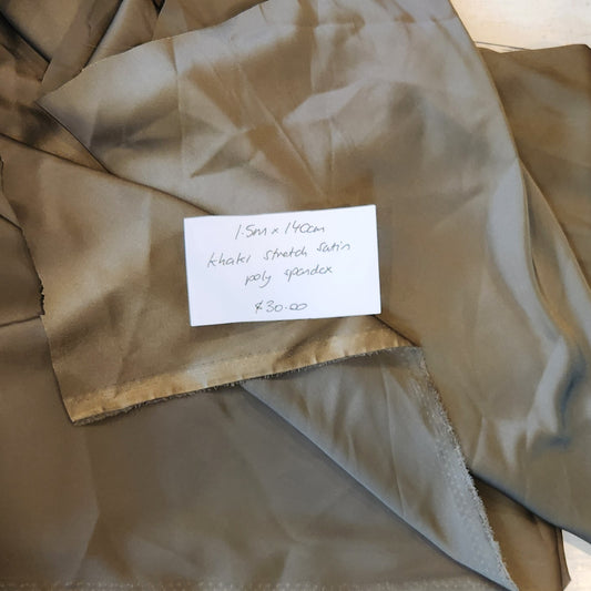 1.5m khaki stretch satin