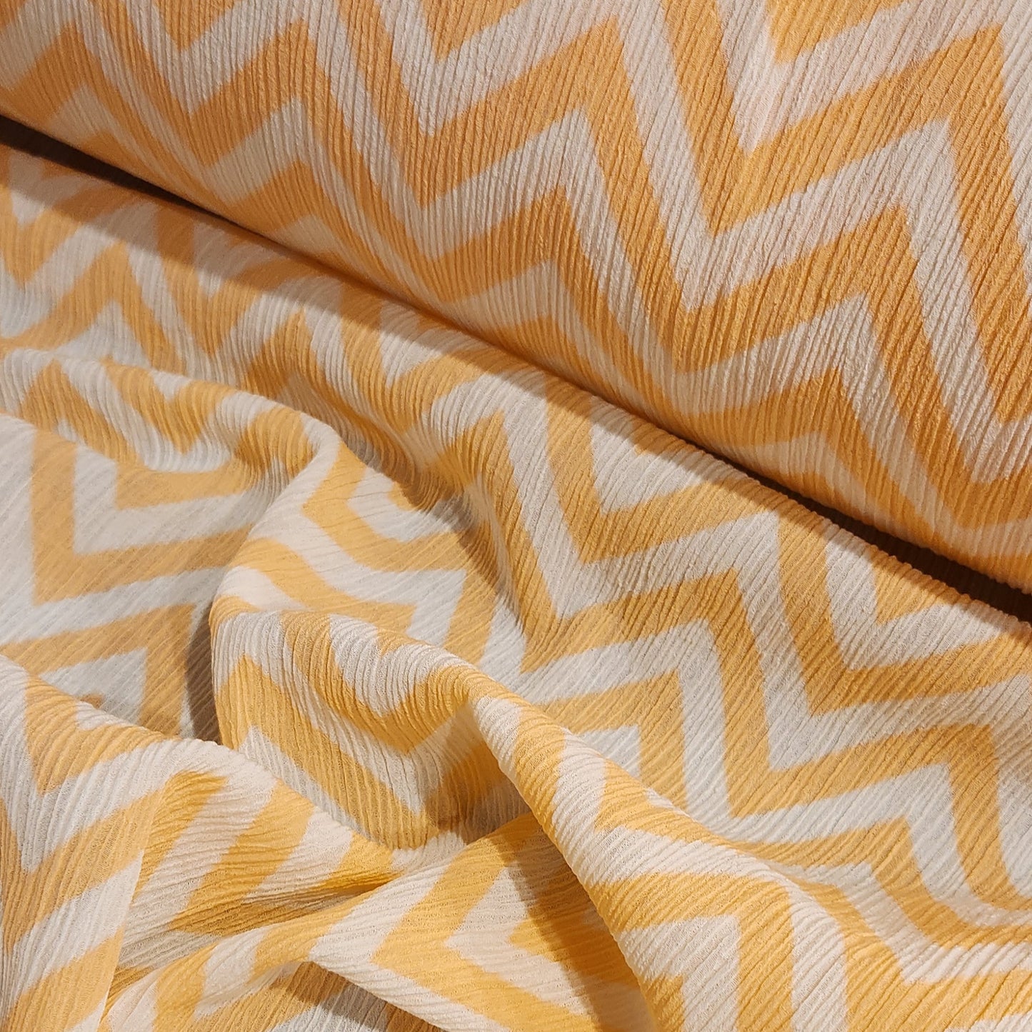 Apricot chevron crinkle cotton