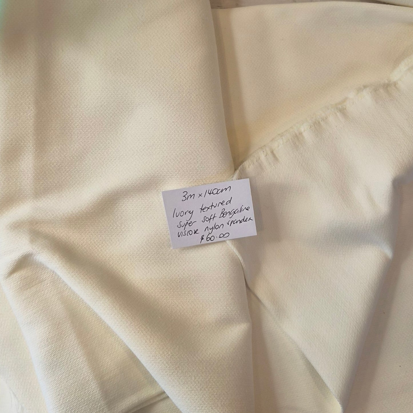 3m Ivory textured super soft bengaline