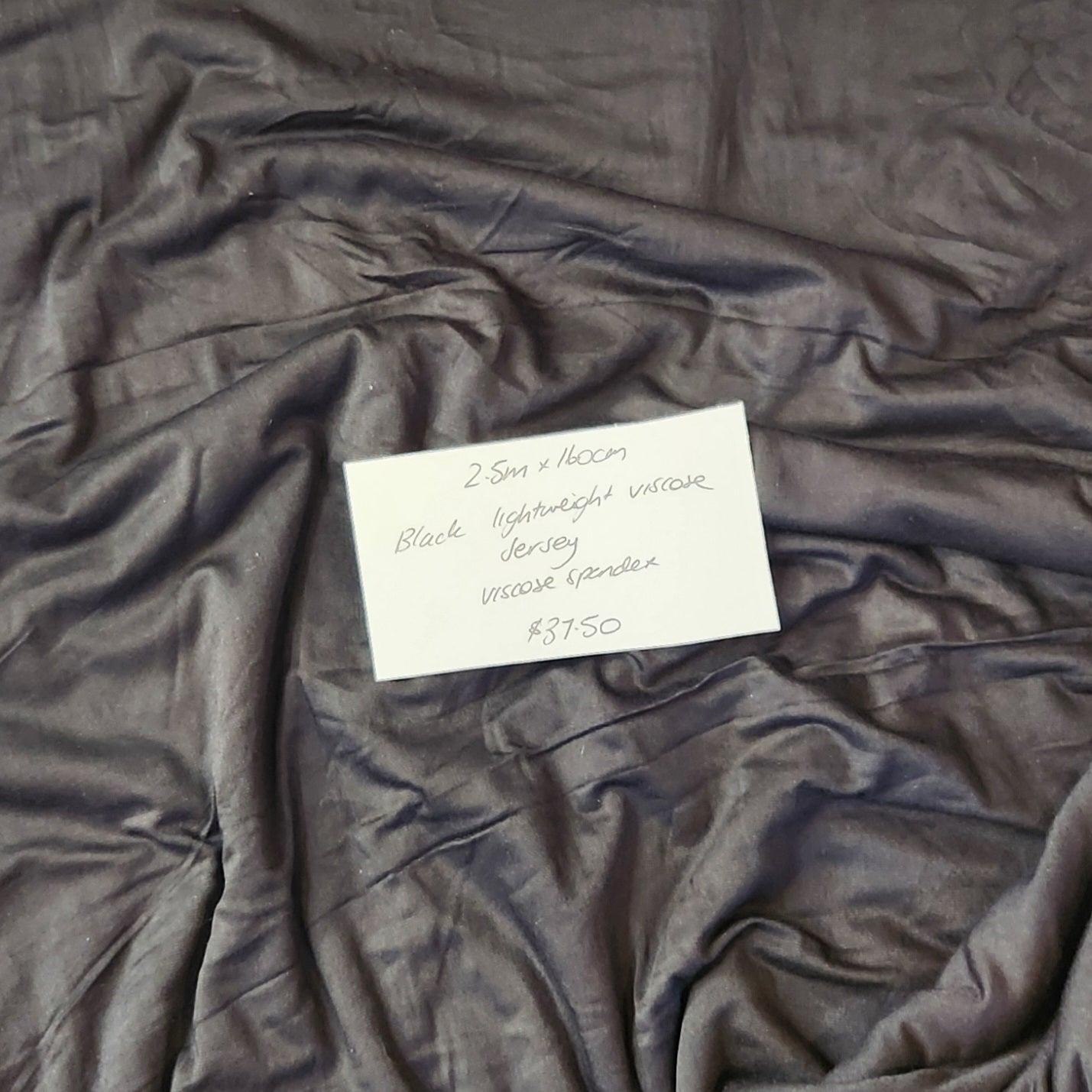 2.5m Black lightweight viscose jersey