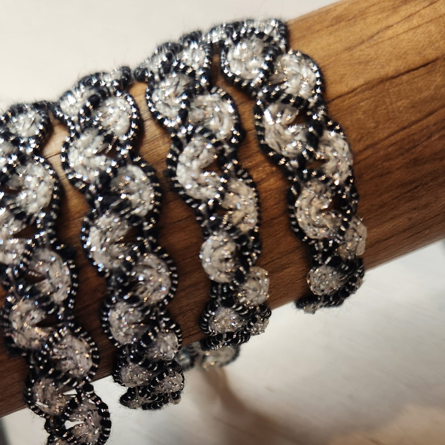 Silver moonlight lurex braid