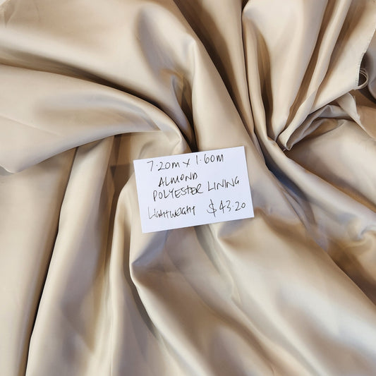 7.20m Almond polyester lining