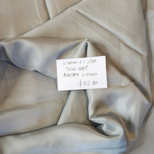 6.60m Dove grey acetate lining