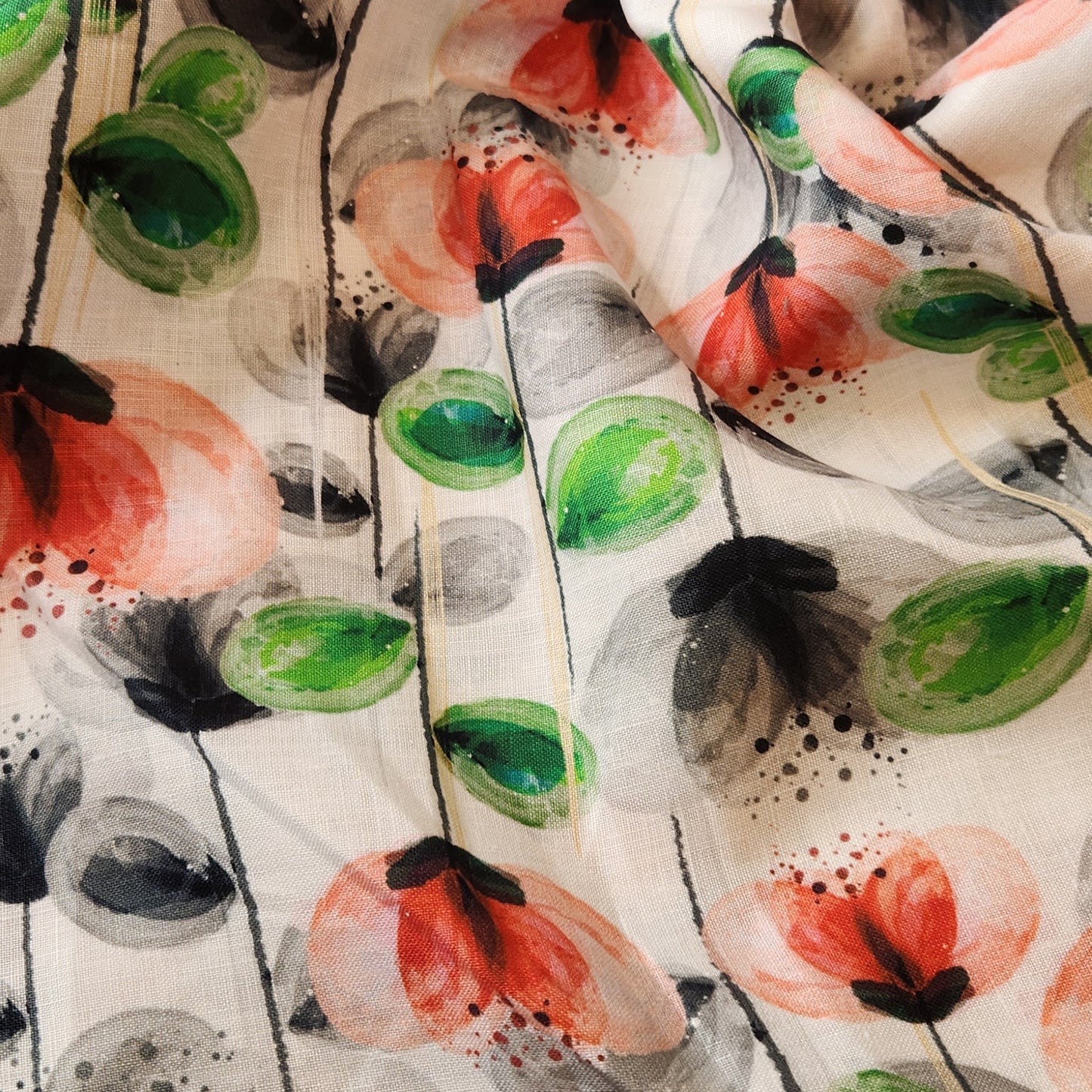 Poppies organic linen