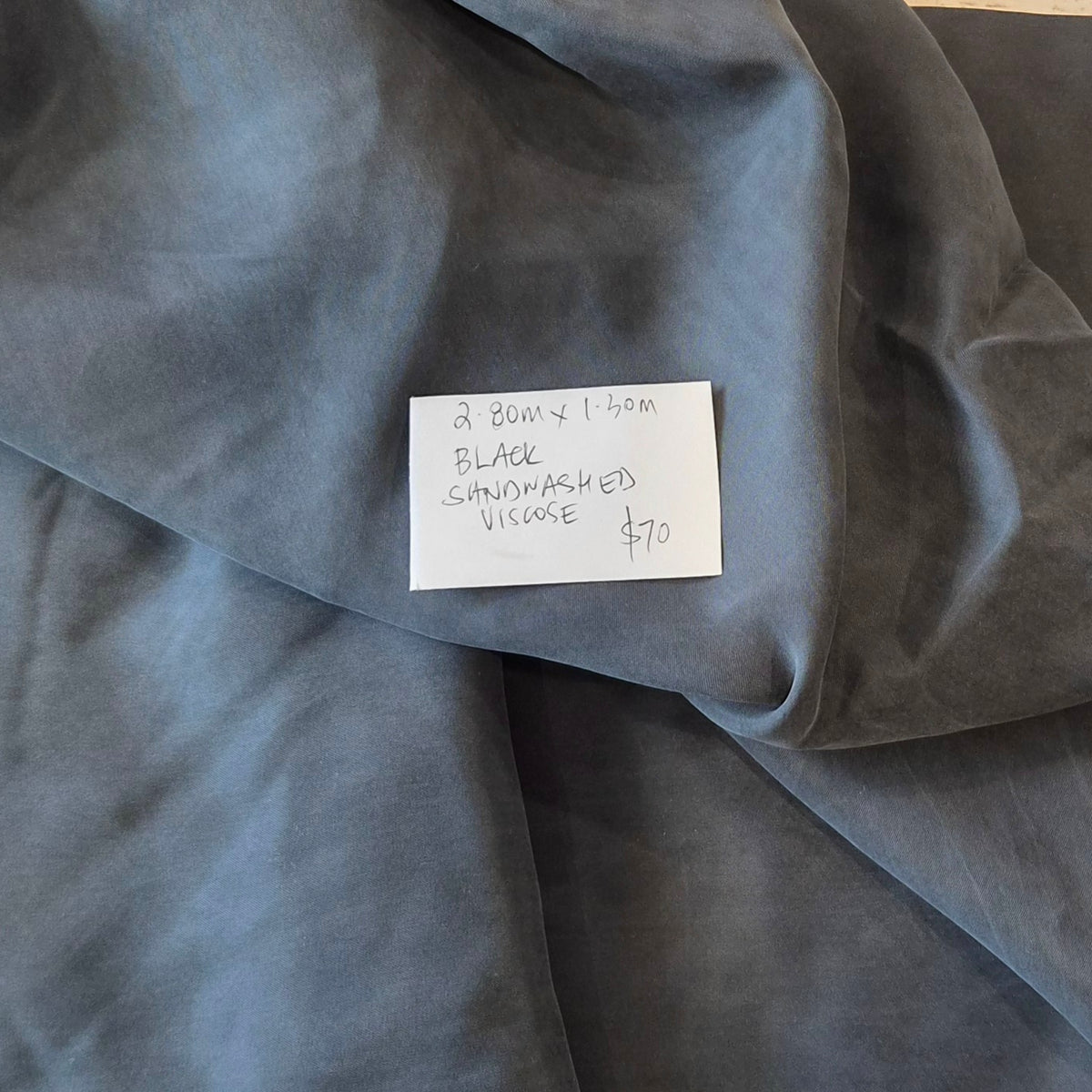2.8m Black sandwashed viscose