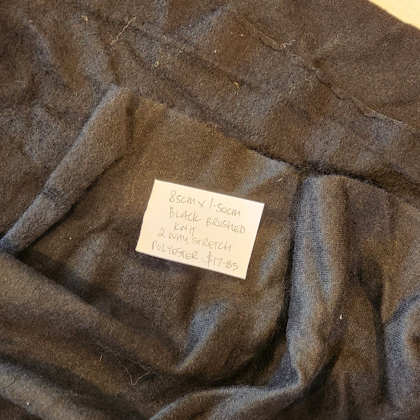 85cm black brushed fleece knit