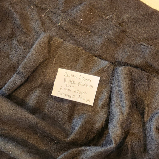 85cm black brushed fleece knit