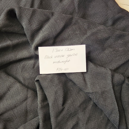 1.7m Black viscose gauze