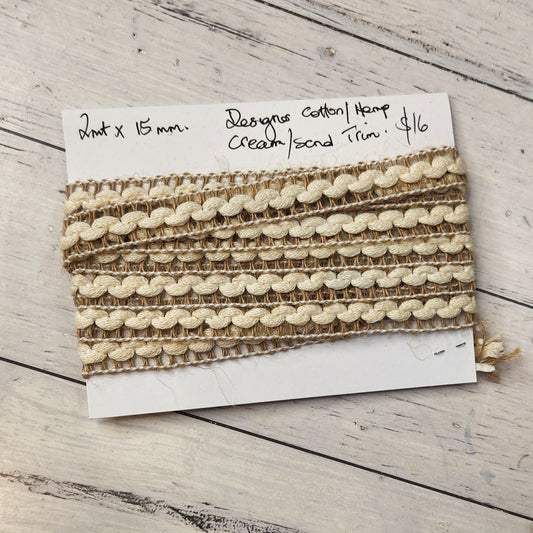 2m Designer hemp/ cotton trim