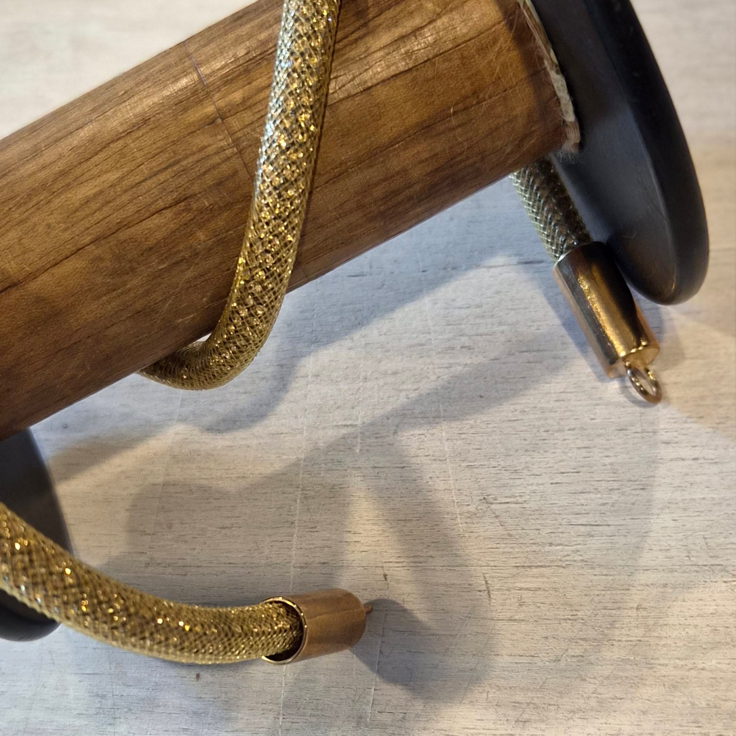 40cm Gold Crystal's on rope with metal toggles
